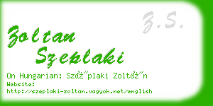 zoltan szeplaki business card